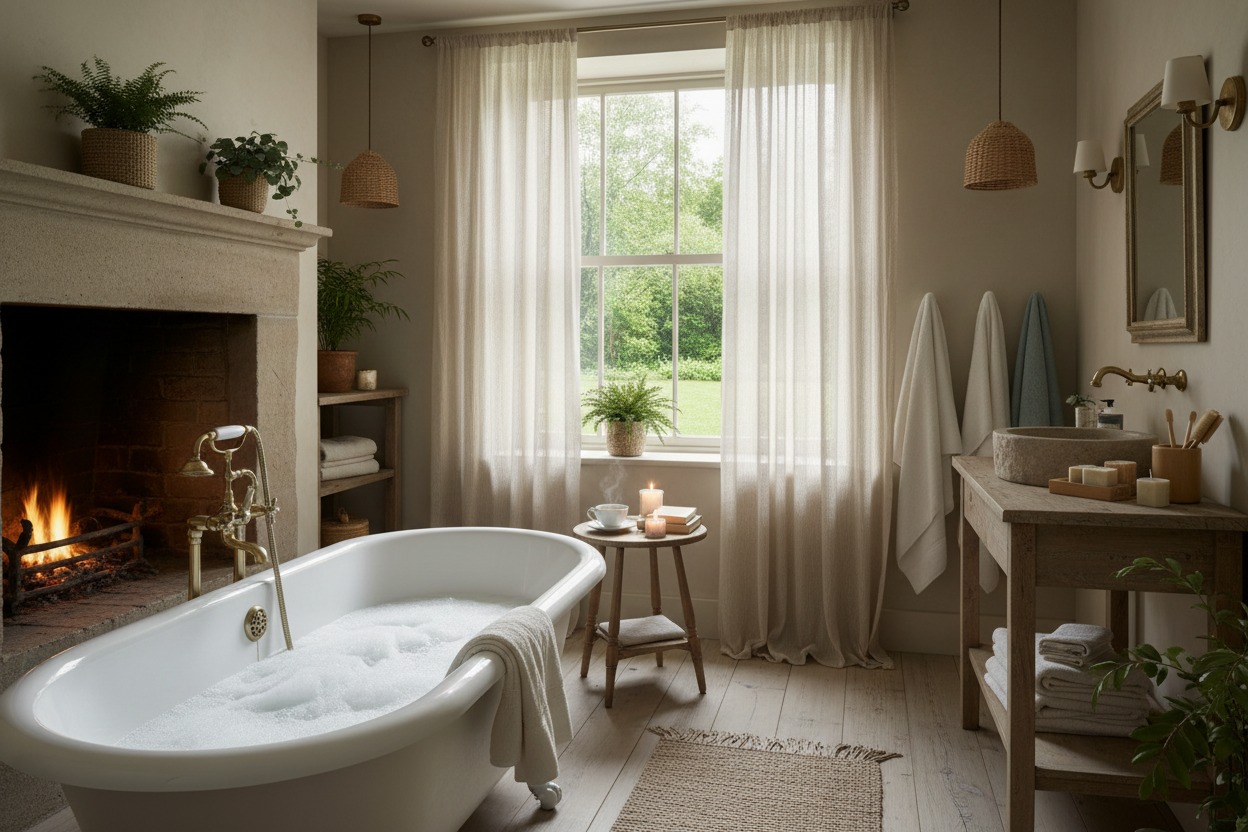 relaxing cozy bathroom